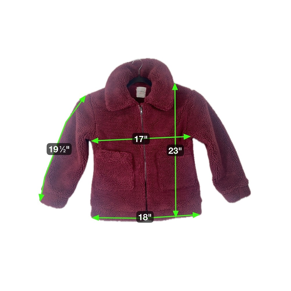Elodie Girl Sherpa Teddy Jacket Dusty Rose Full Zip Girls L 13-14 - Picture 7 of 9